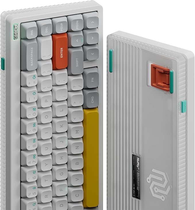 nuphy Halo65 V2 Wireless Mechanical Keyboard with PBT Keycaps,65% Hot Swappable Custom Gaming Keyboard Compatible with QMK/VIA,RGB Backlit,Gasket Structure,BT5.0/USB-C/2.4GHz,White-Raspberry Switches