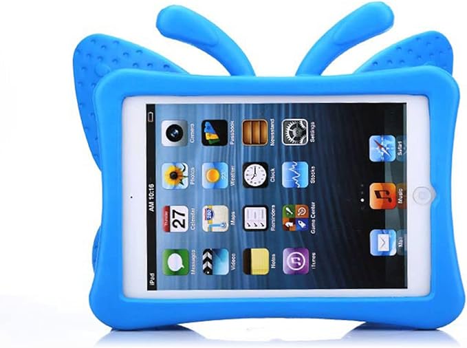 Kids Case for Apple iPad mini 5/Mini 4/Mini 3/Mini 2/Mini 1 with Kickstand Soft EVA Foam Lightweight Shockproof Stand Cover for iPad mini 5th/4th/3rd/2nd/1st Generation 7.9", Blue Butterfly