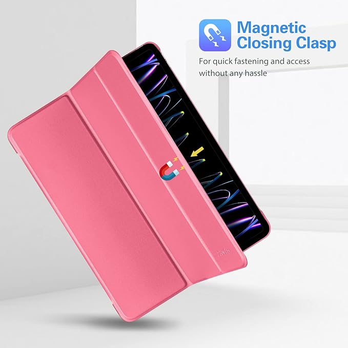 ProCase for iPad Pro 11 Inch Case 2022/2021/2020/2018(4th/3rd/2nd/1st Generation), iPad Pro 11" Slim Stand Hard Back Cover Shell Smart Folio Compatible with Pencil/Support Auto Wake/Sleep -Melonpink