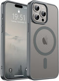 SUPFINE Magnetic for iPhone 15 Pro Case (Compatible with MagSafe) (Military Grade Drop Protection) Translucent Matte Shockproof Phone Case, Gray