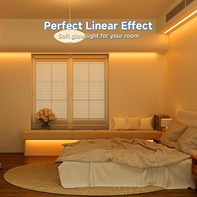 BTF-LIGHTING FCOB COB LED Strip Orange Color 480LED/m 16.4FT DC12V Flexible High Density Uniform Light 8mm Width Bright Dimmable for Bedroom Indoor Decor(No Adapter or Controller)