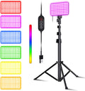 Fugetek 52" RGB LED Photography Video Light, 77 RGB Beads, All Aluminum Tripod, Unique Light Modes, Inline Contoller, USB Powered, Portable, Adjustable, 14 Colors, Game Streams, YouTube