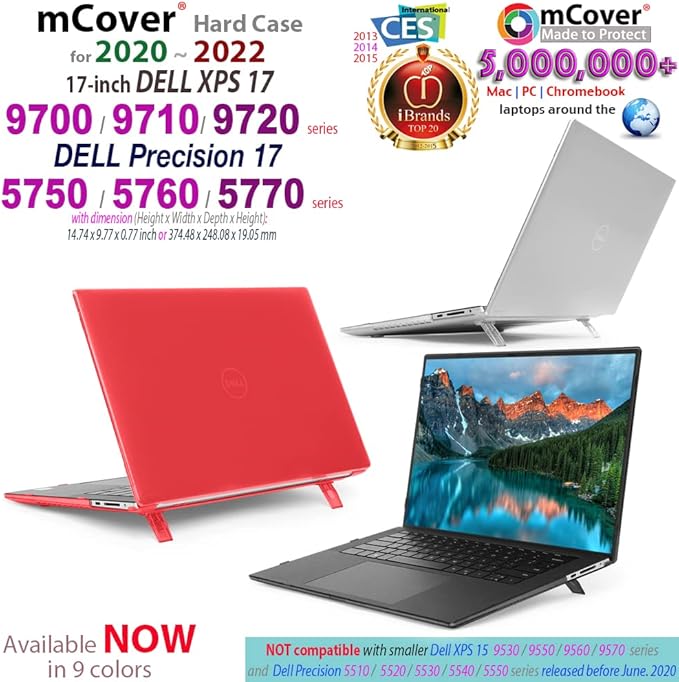 mCover Case Compatible for 2020-2022 17" Dell XPS 17 9700 9710 9720 / Precision 5750 5760 5770 Series Laptop Computer ONLY (NOT Fitting Other Dell Models) - Black