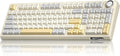 SOLAKAKA KI99 Pro 96% Wireless Gaming Keyboard, RGB Creamy Keyboardw with Knob, Hot-Swappable Pre-Lubed Switches, Gasket Structure Mechanical Keyboards (Beige-White, Non-Silent Version)