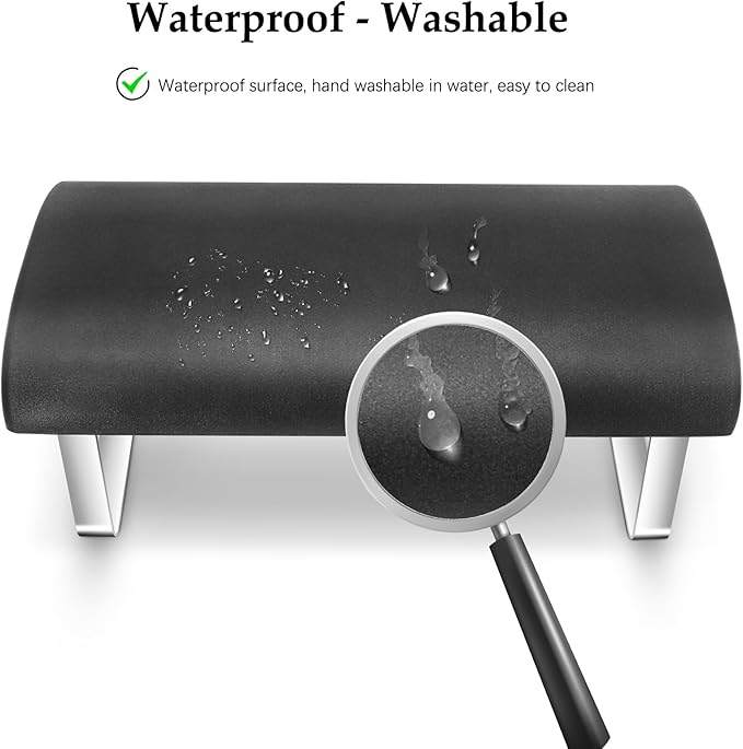 Waterproof Footrest, Upgraded High Elasticity Foot Rest Under Desk Footrest, Ergonomic Foot Rest for Under Desk at Work, Highly Supportive, No Deformation, Black