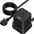 TOPREK Power Strip Surge Protector (700J), 10 FT Flat Extension Cord with 5 Outlets, 2 USB-C & 2 USB-A, Power Strip with USB for Home, Office, Dorm, Hotel, Travel, Compact Desk Charging Station