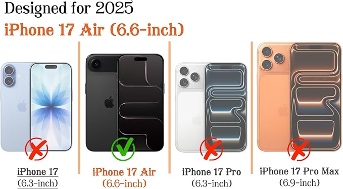 Magnetic for iPhone 17 Air Case Cute Stripes Phone Case, Shockproof Slim TPU and Hard PC Protective Phone Cover Compatible with MagSafe Designed for Women Girls, Black and White