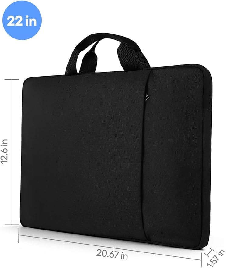UPERFECT 22-Inch Laptop Sleeve for Slim Monitors/Laptops Up to 21.5” – Waterproof, Shockproof Bag with Side Pockets & Handle – Not Compatible with Wide-Bezel Devices