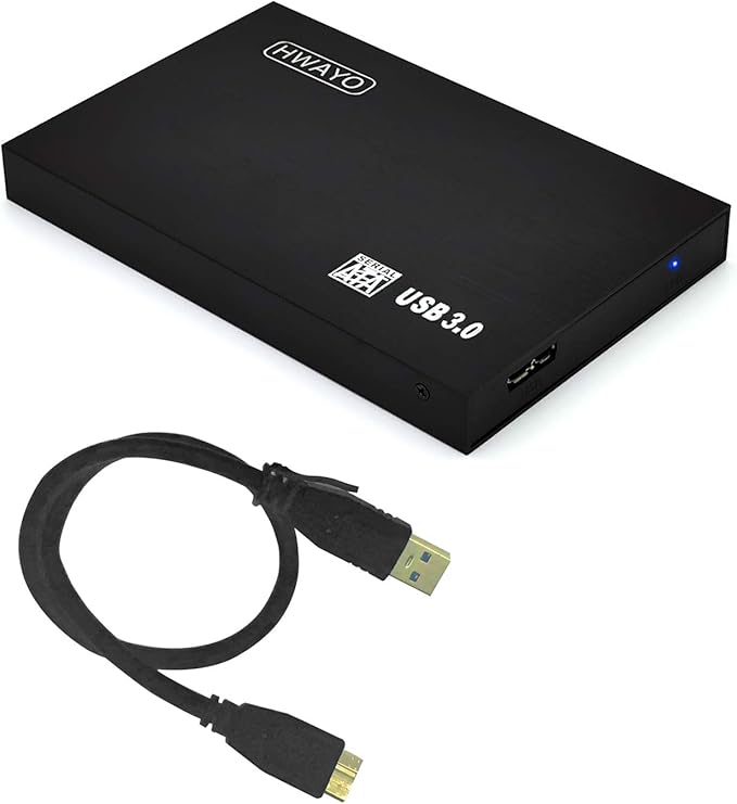 HWAYO 2.5'' 500GB Ultra Slim Portable External Hard Drive USB3.0 HDD Storage Compatible with PC, Desktop, Laptop, Xbox One Console (Black)