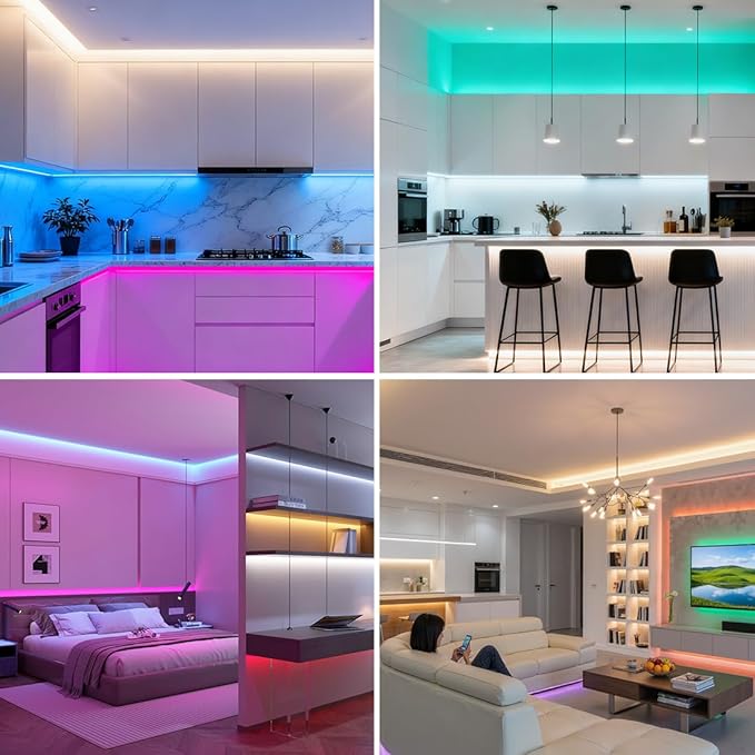 BTF-LIGHTING Double Row 270Leds/M RGBCCT LED Strip Light - 5050RGB+2835,Brighter Tunable White 2700K-6500K & RGB, 24VDC 16.4Ft, for Kitchen, Living Room,15mm Width,IP30, RA>90 (No Adapter/Controller)