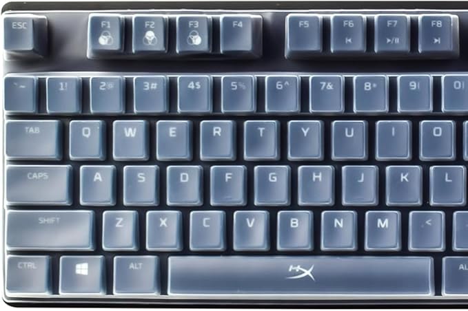 Silicone Keyboard Skin Cover Compatible for Razer Huntsman V2 Optical Gaming Keyboard & Razer BlackWidow V3 Mechanical Gaming Keyboard & Corsair Wired K60 RGB Pro Mechanical Gaming Keyboard - Clear