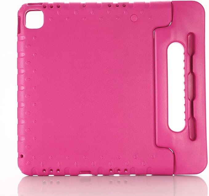 Kids Case for iPad Pro 13" 2025 (M5) 2024 (M4) & iPad Air 13" M4 M3 M2 Shockproof Case with Pencil Holder, Techcircle Handle Stand Light EVA Foam Bumper Protective Rugged Child Proof Cover, Rose