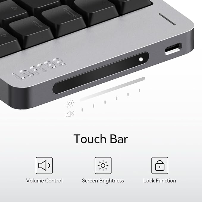 LOFREE Flow2 Low-Profile Mechanical Keyboard, CNC Aluminum Body with Gasket Mount, Tri-Mode Wireless, Hot-Swappable & VIA Compatible, Side Touch Bar, for Mac/Windows (Space Gray, 84 Keys)