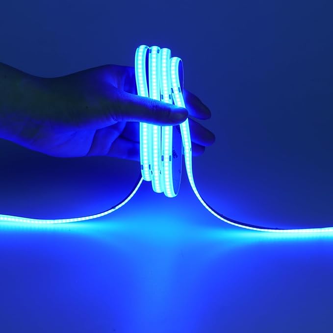 DC 5V USB COB Blue LED Strip Light Dimmable IP65 Waterproof USB Powered 6.6ft/2M 640LEDs with Dimmer High Brightness Flexible LED Tape Lights