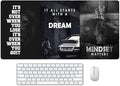 Black and White Keyboard Mat Mindset Matters Inspirational Mousepad Motivational Office Long Mouse Pad Desk Pad Mouse mat for Desktop Gamer Guy Boys Mens Office Accessories 31.5"x15.7"