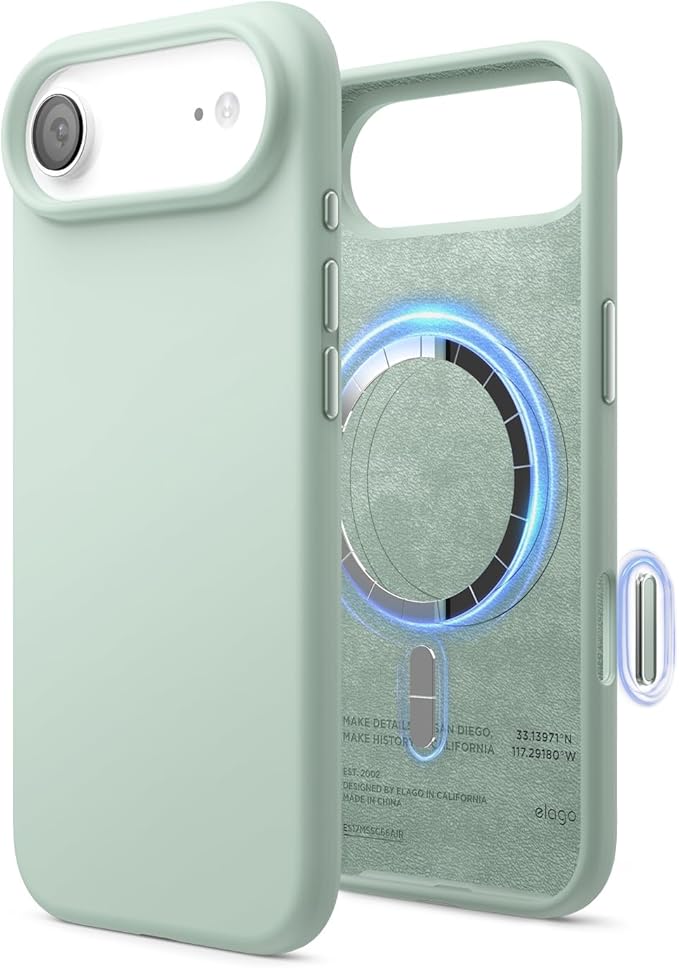 elago for iPhone Air Case, Premium Magnetic Silicone Case, Compatible with MagSafe, Liquid Silicone Material, Protective Cover, Shockproof, Slim Phone, 6.5 inch (Mint)