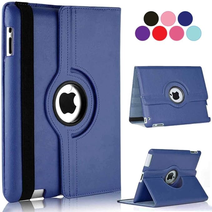 Vultic Rotating Case for iPad mini 5 (2019) / Mini 4 (2015) [7.9-inch], 360 Degree Stand [Auto Sleep/Wake] Folio PU Leather Smart Cover (Navy Blue)
