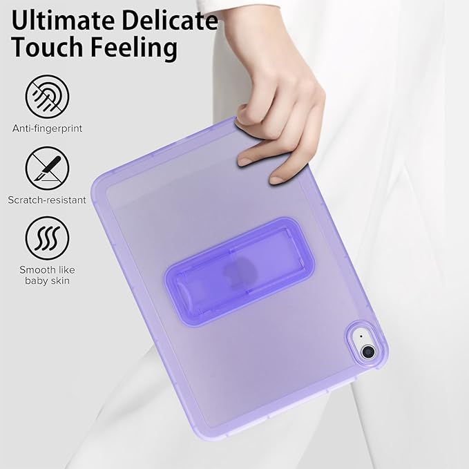 Slim Case for iPad (A16) 11th Generation 11 Inch 2025 / iPad 10th Generation 10.9 Inch 2022, Built-in Kickstand Non-Slip Shockproof Rugged Protective for iPad 11th 10th Gen, Purple