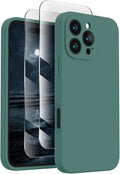 FireNova Designed for iPhone 16 Pro Case, Silicone Upgraded [Camera Protection] Phone Case, Soft Anti-Scratch Microfiber Lining Inside, 2024, Midnight Green