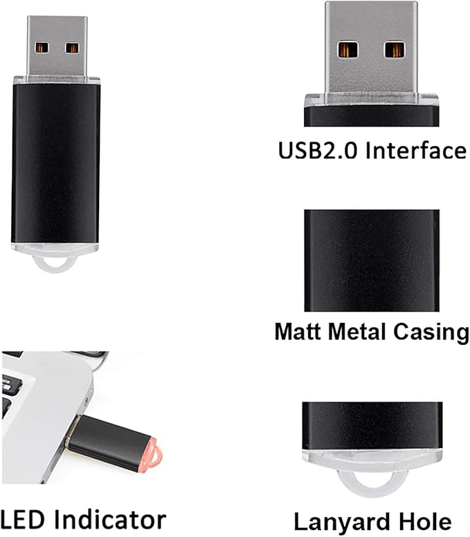 USB Flash Drive 8GB, Maspen USB Thumb Drives 2.0 High Speed USB Memory Stick Zip Drives (Blue,8 GB)