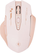 Uineer Wireless Bluetooth Mouse,[Upgraded] Rechargeable Computer Mice (BT 5.0/4.0+2.4G Hz) with Visible Battery Level, 4 Adiustable DPl, Portable PC Mouse for MacBook Chromebook,Pink