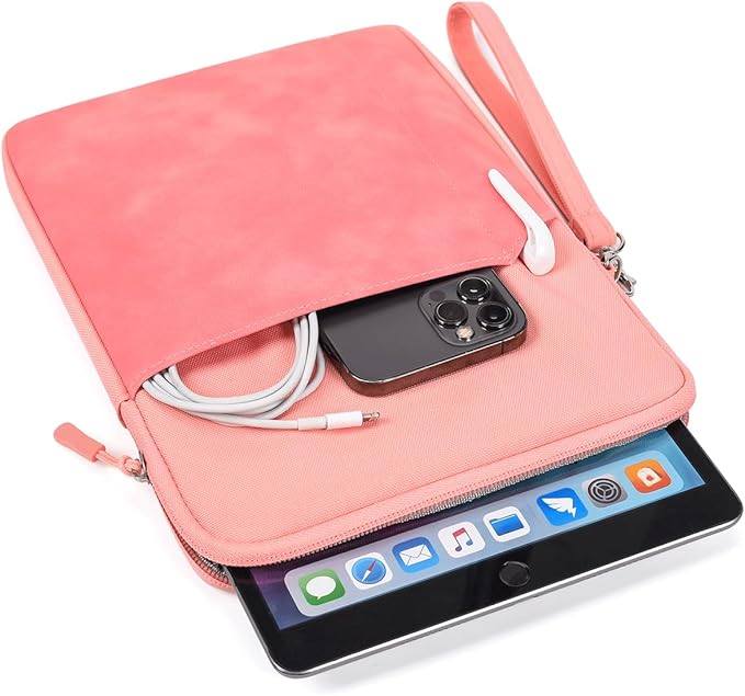 CAAORDKSO 7-8 Inch Tablet Sleeve Bag for iPad mini (A17 Pro) 8.3", iPad mini 6/5/4/3/2/1, Samsung Galaxy Tab S2 8.0, Tab A 8.0, ZenPad Z8s 7.9, Amazon Fire HD 8 Tablet/ 8 Plus Tablet Case Pouch, Pink