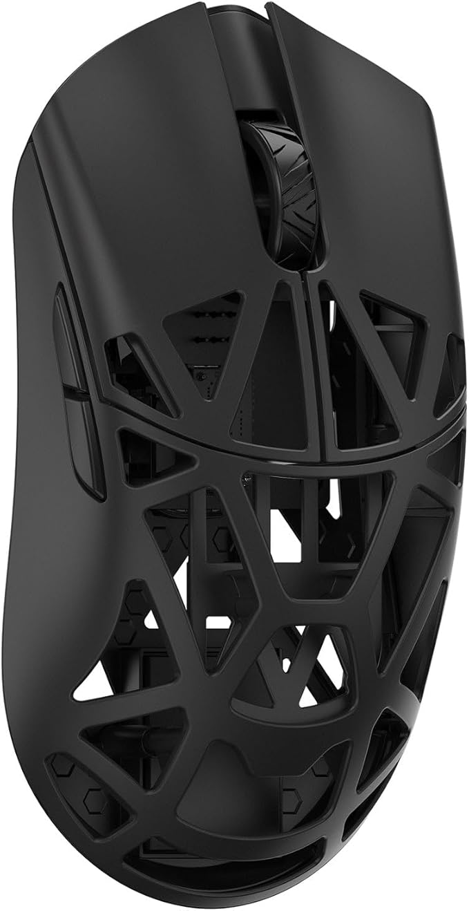 MK x WLMOUSE Beast X Pro Wireless 8K Mouse with Solid Sides (Black Dot, Black)