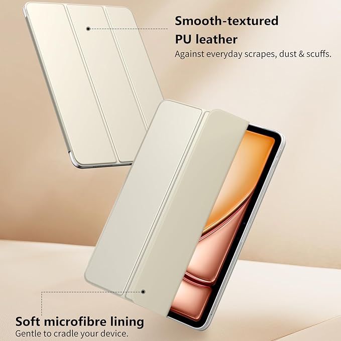 TiMOVO Magnetic Case for iPad Air 11 Inch (M4/M3/M2-2026/2025/2024), iPad Air 5th/4th Generation Case (2022/2020) 10.9 Inch, Smart Folio Magnetic Trifold Stand Cover, Auto Wake/Sleep, Champagne Gold