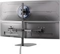 PUTORSEN Freestanding Triple Monitor Mount - Holds 49" Ultrawide Center & 32" Side Screens, 44 lbs Capacity, Extra Tall Pole, VESA 75/100