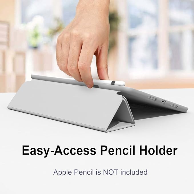 Case for iPad Air 3 / Pro 10.5 Inch, Lightweight Slim Soft TPU Trifold Stand Smart Cover, Auto Sleep/Wake Case with Pencil Holder for iPad Air 3rd Generation/Pro 10.5 - Gray
