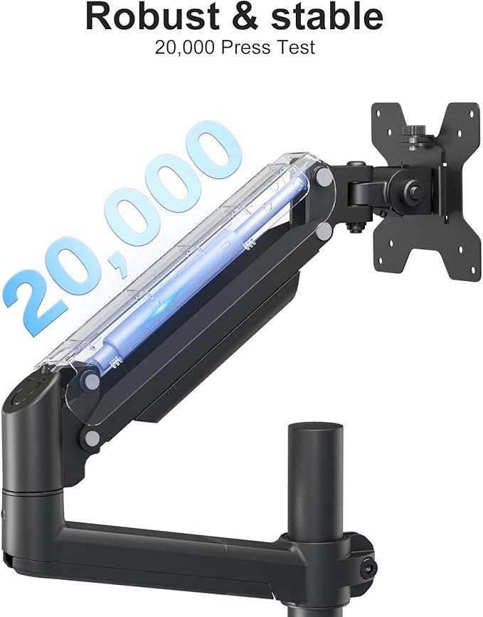 WALI Dual Monitor Mount, 13-33 Inch Adjustable Dual Monitor Arm for Desk Holds Max 19.8 lbs Screens, Swivel Vesa Bracket with C Clamp, Grommet Mounting, Monitor Arms for 2 Monitors (GSDM002)
