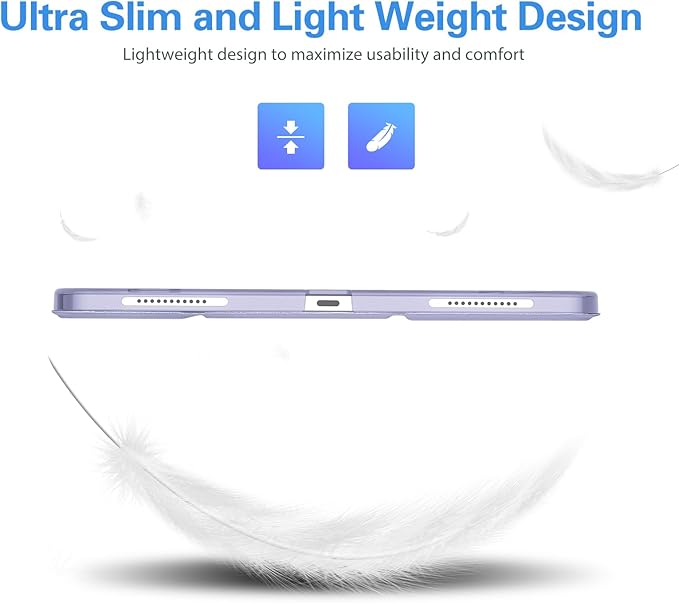 ProCase Smart Case for iPad Pro 12.9 2022/2021/2020/2018, Slim Stand Hard Back Shell Smart Cover for iPad Pro 12.9" 6th Gen/5th Gen/4th Gen/3rd Gen -Lightpurple