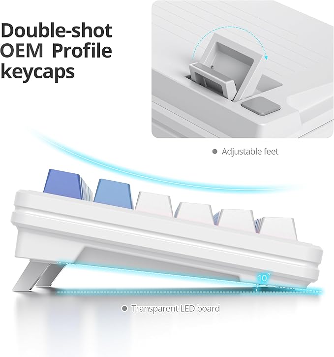Owpkeenthy 75 Percent Gaming Keyboard Gasket Mounted,87 Key Wired TKL Mechanical Keyboard Hot Swappable Linear Pre-lubed Linear Switch South-Facing RGB Backlit for PC Laptop (N-Blue)
