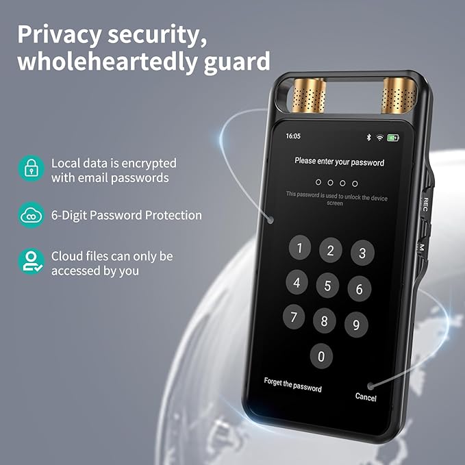 AI Voice Recorder with Playback, Digital Voice Recorder with Transcription to Text, Summary, Translation, Full Touchscreen Recorder Device for Meetings, Lectures, Interviews with 80GB Memory