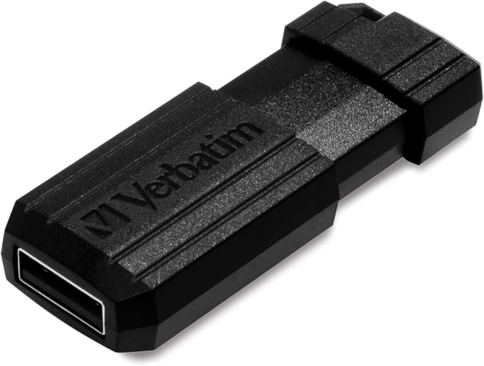 Verbatim 16GB Pinstripe USB 2.0 Flash Drive Retractable Thumb Drive - Black