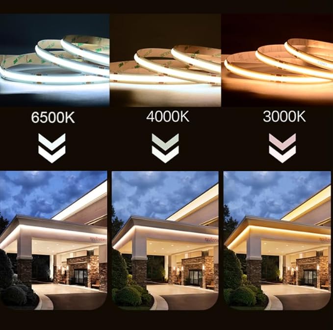 COB LED Strip Lights DC 12V LED Lights Flexible Super Bright LED Strips, 9W/m 2x16.4FT Warm White 3000K CRI 90+,480LEDs/m High Density Uniform Light for Home Room Decor