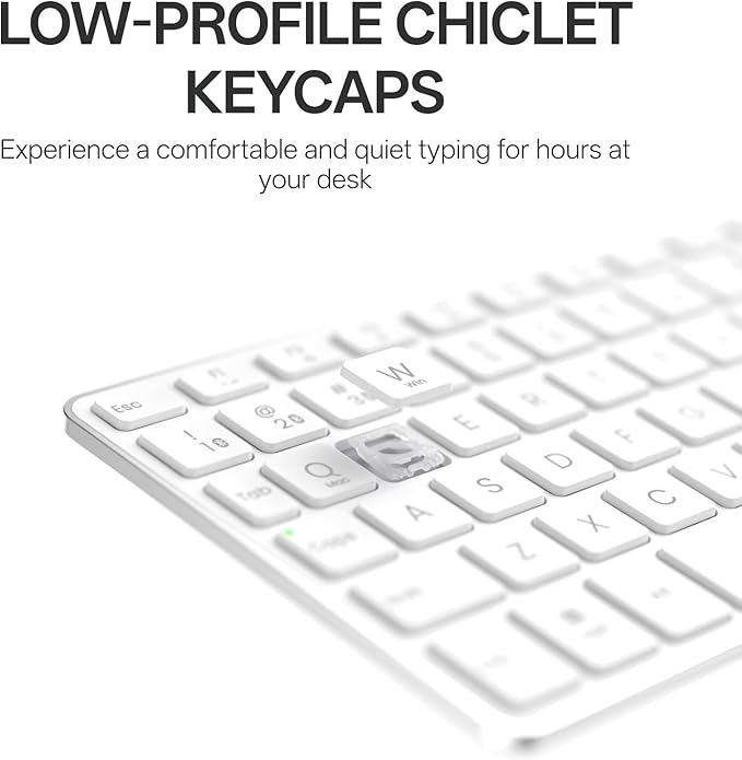 Rapoo Portable Wireless Keyboard with Touchpad, Multi-Device HTPC Keyboard for PC-Connected TV/Tablet/Steam Deck/Gaming Console/Raspberry Pi/Mini PC - Support Touch Gestures for Windows & Mac