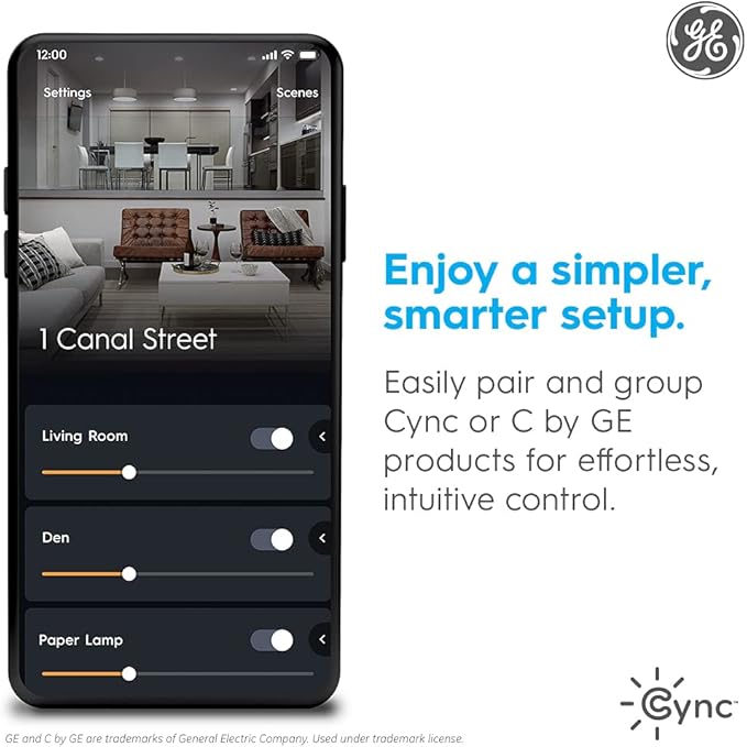 Cync GE Direct Connect A21 Smart LED Light Bulbs, Color Changing Smart Lights, Matter Compatible, Compatible with Alexa and Google Home (2 Pack)