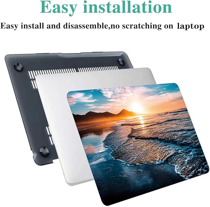 DTangLsm Compatible for MacBook Air 15 inch Case M5 2026 2025 2024 2023 A3448 M4 A3241 M3 A3114 M2 A2941, Slim Plastic Hard Shell Cover for MacBook Air 15 Laptop M5 Case & Keyboard Cover, Sunset Beach