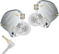 KZ ZST PRO X in Ear Monitor Headphones, 1BA 1DD Hybrid Driver Wired Gaming Earbuds, Deep Bass Sound Wired Ear Buds, HiFi IEM for Gaming Music Video Singer Musician Drummer (Without mic, Silver)