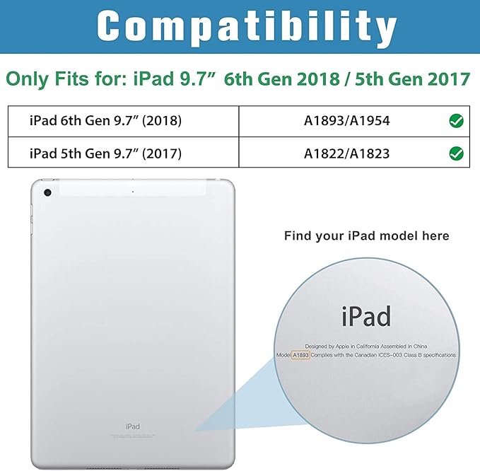 ProCase Smart Case for iPad 9.7 Inch iPad 6th/5th Generation 2018 2017(Model: A1893 A1954 A1822 A1823), Ultra Slim Lightweight Stand Cover with Translucent Frosted Back -Metallic