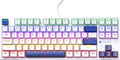 Machenike K500B-B87 75% TKL Mechanical Wired Gaming Keyboard, 87 Keys Compact Hot Swappable Linear Red Switch with Number Pad, Dynamic RGB Backlit, Anti-Ghosting, Double-Shot PBT Keycaps, White/Blue