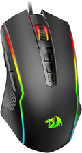Redragon Gaming Mouse, Wired Gaming Mouse with RGB Backlit, 8000 DPI Adjustable, Mouse with 9 Programmable Macro Buttons & Fire Button, Software Supports DIY Keybinds, M910-K