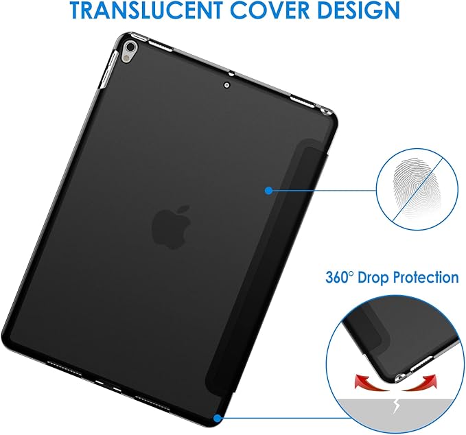 JETech Case for iPad Pro 10.5-Inch and iPad Air 3 (10.5-Inch 2019, 3rd Generation), Smart Cover Auto Wake/Sleep Cover (Black)