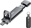 SSK 128GB Dual USB C Flash Drive,2-in-1 Type C+ USB A 3.2 Gen2 Solid State Thumb Drive,Speed Up to 550MB/s Memory Stick Data Storage for iPhone 15,Thunderbolt 3, Android Phone,Tablet,Laptop