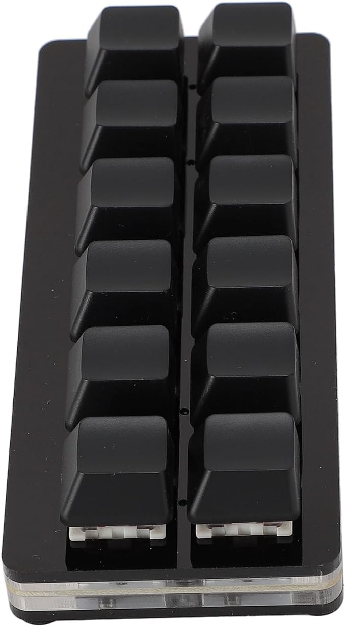 VBESTLIFE 12 Key Mechanical Gaming Keyboard, One Handed Keypad, USB C Wired OSU Keypad, Programmable Hot Swappable Keyboard for Linux, for OS X, for (Black)