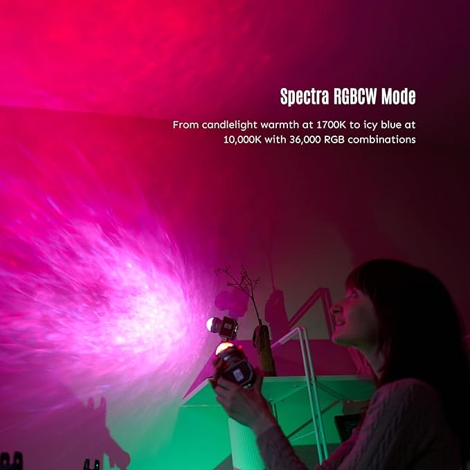 Harlowe Micro 8 Spectra Portable Led Light for Photo and Video Recording 8W RGBCW Soft Fill Light 1700K-10000K CRI/TLCI 96+ Small Camera Lighting Kit for Studio and Travel Content Creators, Master Kit