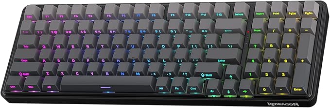 Redragon K744 GB PRO 99 Keys Wireless Gasket RGB Gaming Keyboard, 3-Mode Mechanical Keyboard w/Hot-Swap Socket, Gradient PBT Keycaps & 5-Layer Noise Dampening, Custom Linear Switch