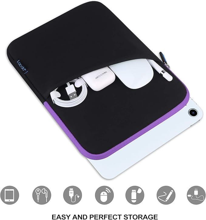 Lacdo Tablet Sleeve Case for 11 inch iPad A16 / 11 inch iPad Air M4 M3 M2 / 11" iPad Pro M5 M4 / 10.9" iPad /10.2" iPad /10.9" ipad Air / 11 Inch Samsung Galaxy Tab A9+ Bag, Fit Magic Keyboard, Purple