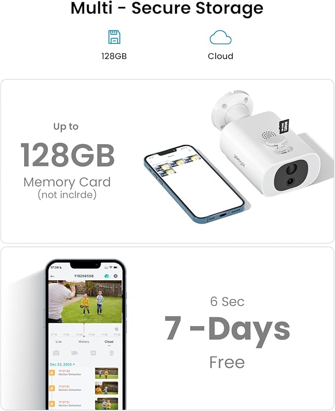 ieGeek Camera Outdoor Wireless, 2K WiFi Battery Powered Cameras for Home Security with Embedded Solar Panel, AI Motion Detection, Smart Spotlight & Alarm, Color Night Vision